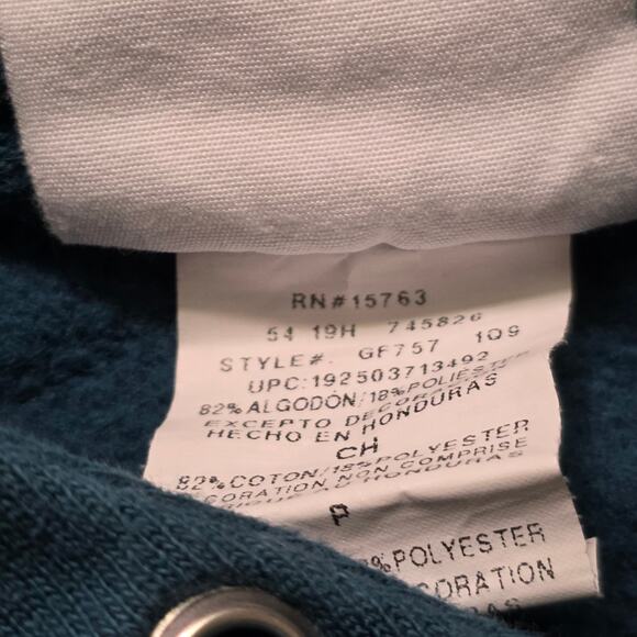 Champion Reverse Weave Hoodie Men S Turquoise Blue Y2K - Picture 7 of 8